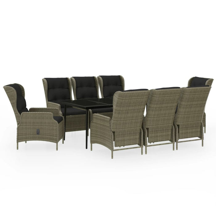 Set mobilier de grădină, 9 piese, maro WALTI