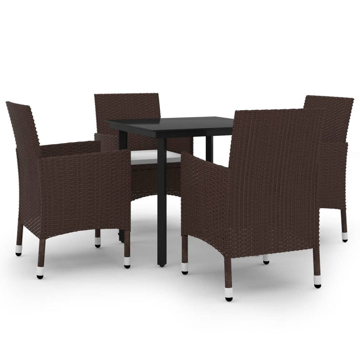 Set mobilier de grădină cu perne 5 piese poliratan & sticlă - WALTI WALTI