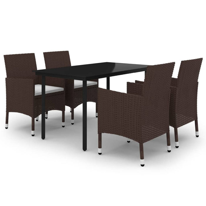 Set mobilier de grădină cu perne 5 piese poliratan & sticlă - WALTI WALTI