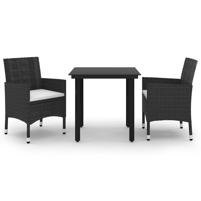 Set mobilier de grădină cu perne, 3 piese, poliratan și sticlă - WALTI WALTI