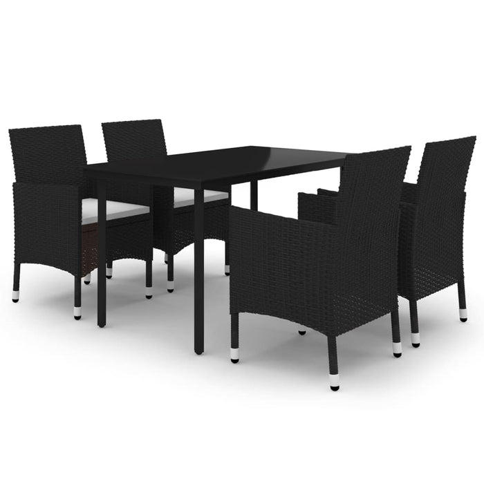 Set mobilier de grădină cu perne 5 piese poliratan & sticlă WALTI
