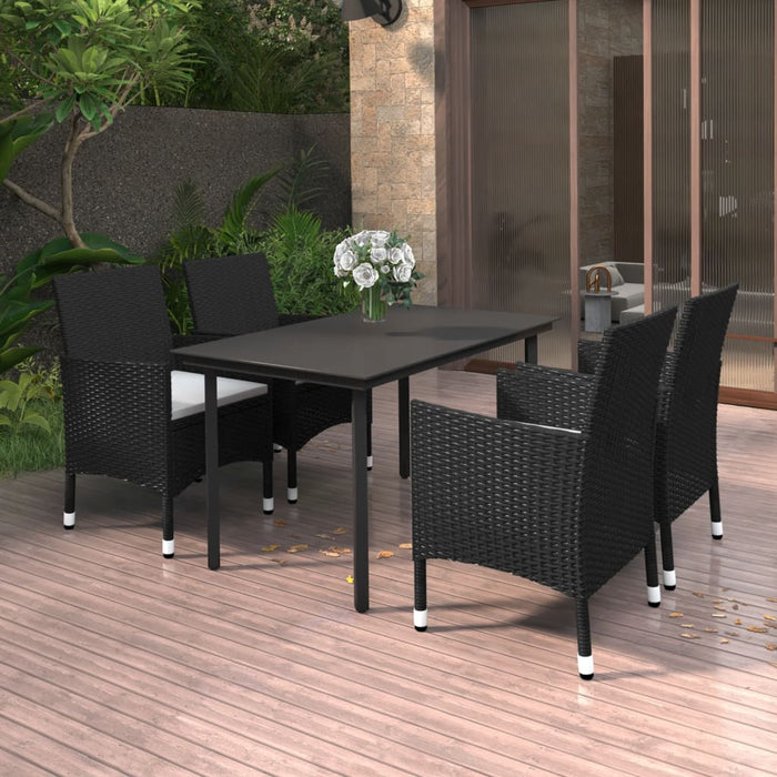 Set mobilier de grădină cu perne 5 piese poliratan & sticlă WALTI