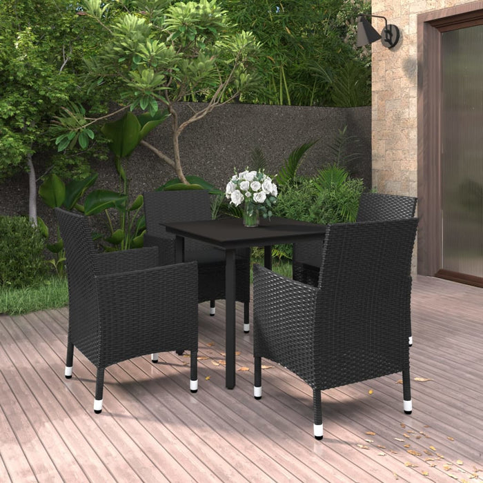 Set mobilier de grădină cu perne 5 piese poliratan & sticlă WALTI