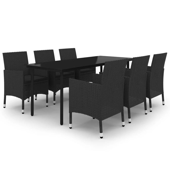 Set mobilier de grădină cu perne, 7 piese, poliratan și sticlă - WALTI WALTI