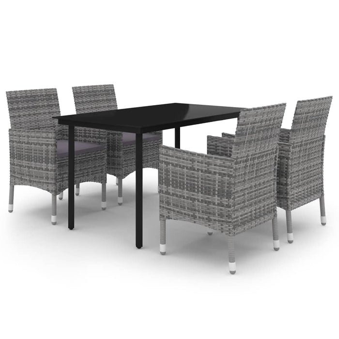 Set mobilier de grădină cu perne 5 piese poliratan & sticlă - WALTI WALTI