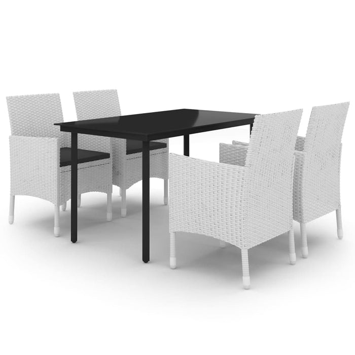 Set mobilier de grădină cu perne 5 piese poliratan & sticlă - WALTI WALTI