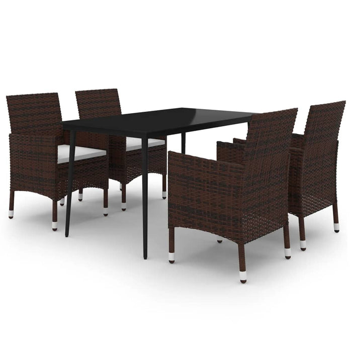 Set mobilier de grădină cu perne 5 piese poliratan & sticlă WALTI