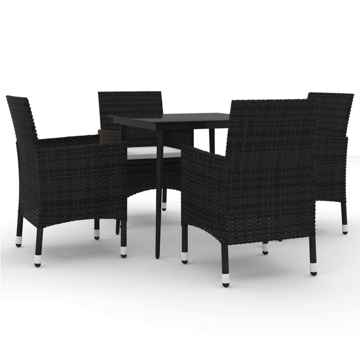 Set mobilier de grădină cu perne 5 piese poliratan & sticlă - WALTI WALTI