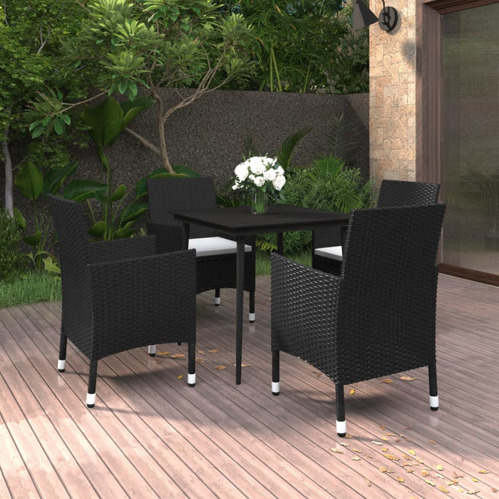 Set mobilier de grădină cu perne 5 piese poliratan & sticlă - WALTI WALTI