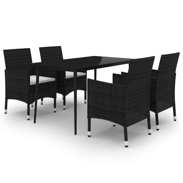 Set mobilier de grădină cu perne 5 piese poliratan & sticlă - WALTI WALTI
