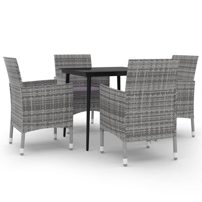 Set mobilier de grădină cu perne 5 piese poliratan & sticlă WALTI