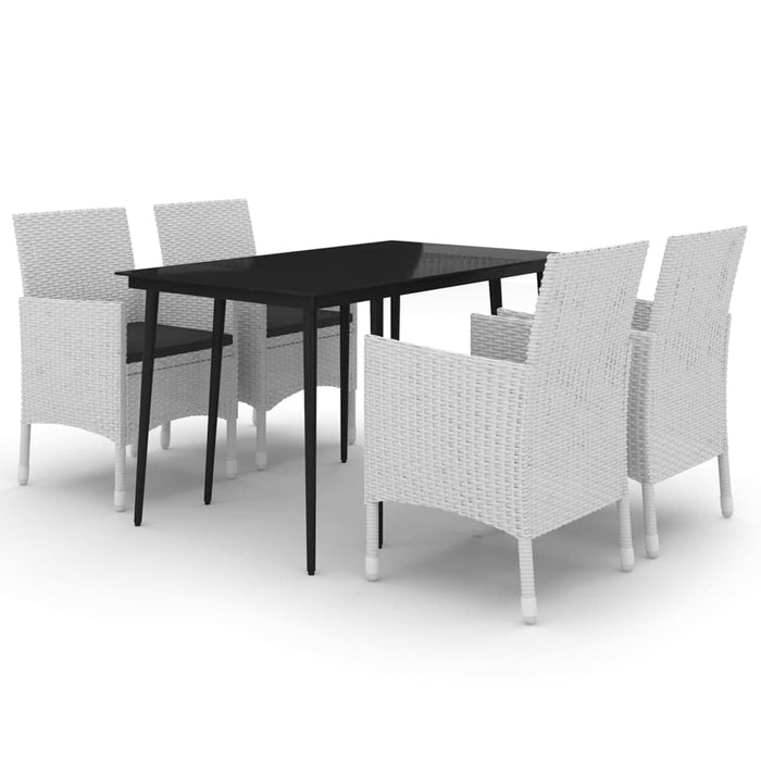 Set mobilier de grădină cu perne 5 piese poliratan & sticlă - WALTI WALTI