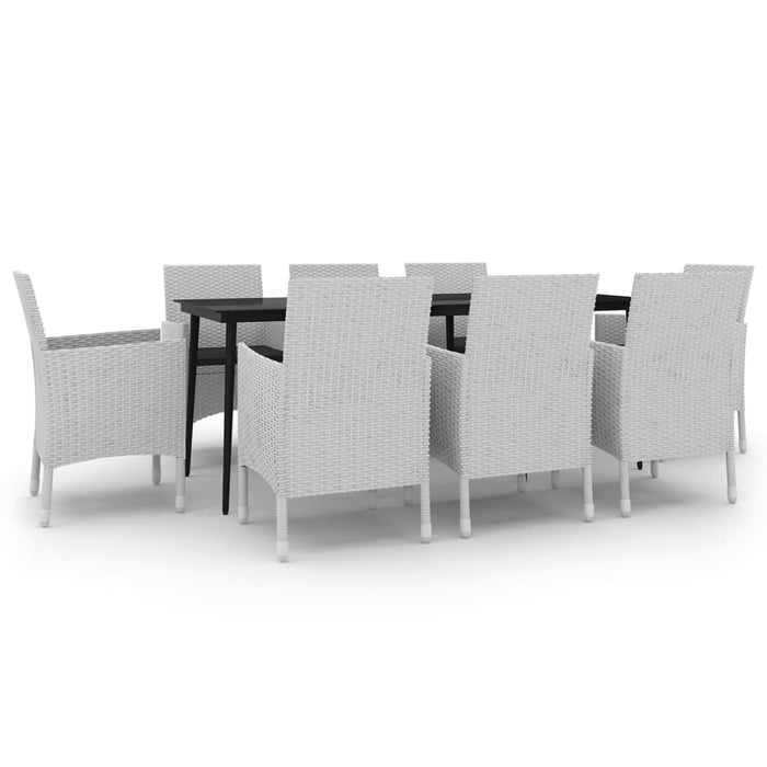 Set mobilier de grădină cu perne, 9 piese, poliratan și sticlă - WALTI WALTI