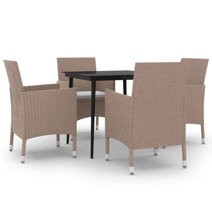 Set mobilier de grădină cu perne, 5 piese, poliratan și sticlă - WALTI WALTI