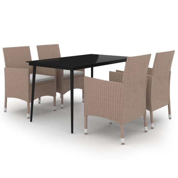 Set mobilier de grădină cu perne, 5 piese, poliratan și sticlă - WALTI WALTI