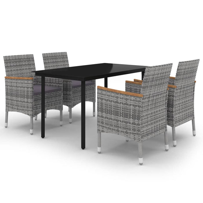 Set mobilier de grădină cu perne 5 piese poliratan & sticlă WALTI