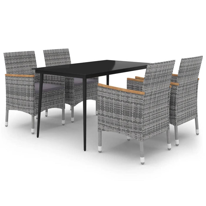 Set mobilier de grădină cu perne 5 piese poliratan & sticlă - WALTI WALTI
