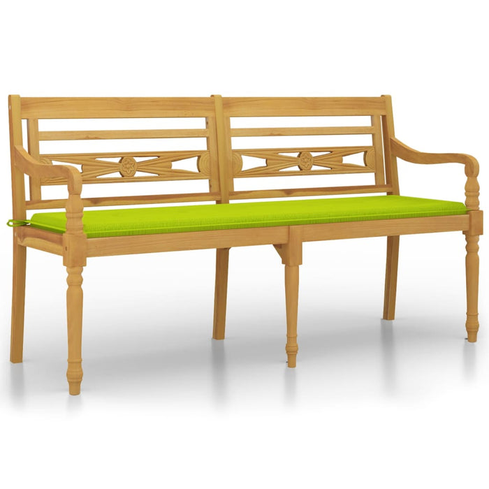 Bancă Batavia cu pernă verde aprins, 150 cm, lemn masiv tec - WALTI WALTI