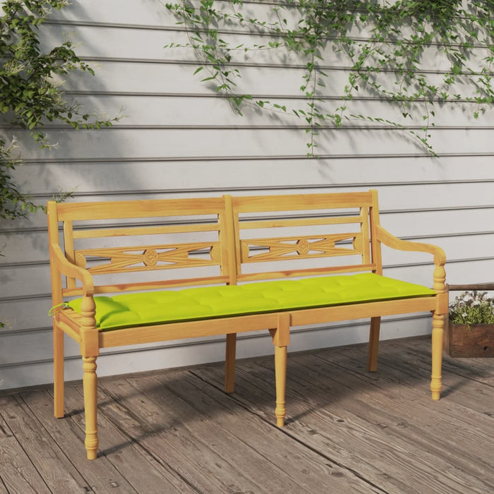 Bancă Batavia cu pernă verde aprins, 150 cm, lemn masiv tec - WALTI WALTI