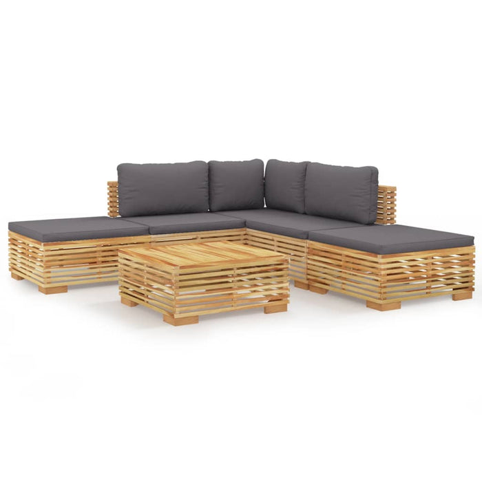 Set mobilier grădină cu perne, 6 piese, lemn masiv de tec - WALTI WALTI