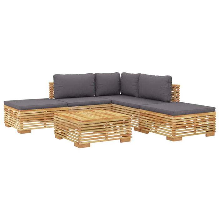 Set mobilier grădină cu perne, 6 piese, lemn masiv de tec - WALTI WALTI