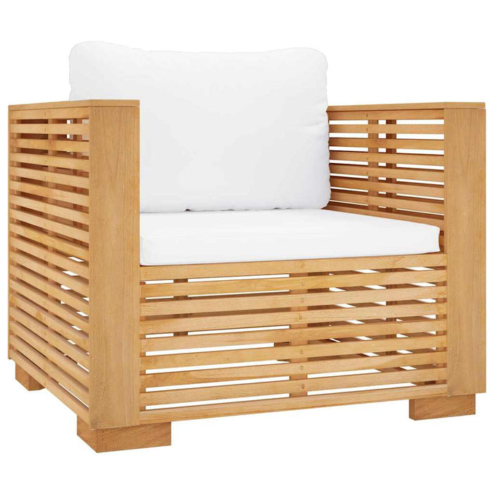 Set mobilier grădină cu perne, 6 piese, lemn masiv de tec WALTI