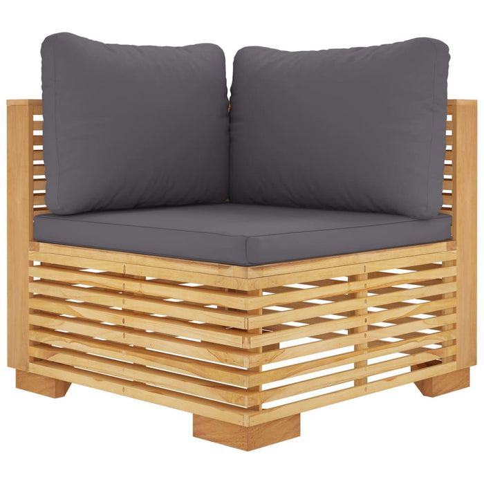 Set mobilier grădină cu perne, 6 piese, lemn masiv de tec WALTI