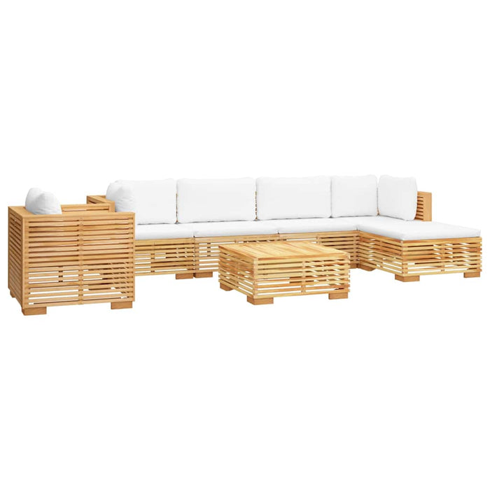 Set mobilier grădină cu perne, 7 piese, lemn masiv de tec WALTI