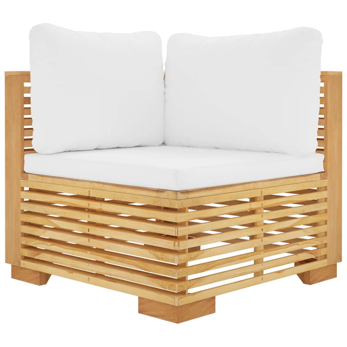 Set mobilier grădină cu perne, 3 piese, lemn masiv de tec WALTI