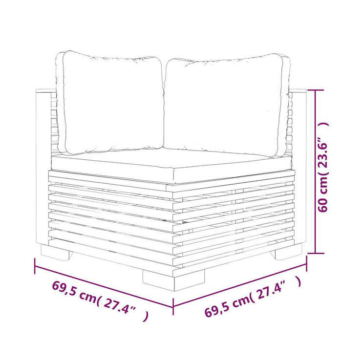 Set mobilier grădină cu perne, 7 piese, lemn masiv de tec WALTI