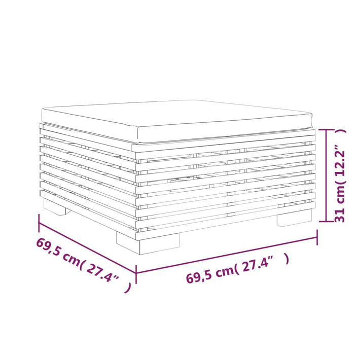 Set mobilier grădină cu perne, 3 piese, lemn masiv de tec WALTI