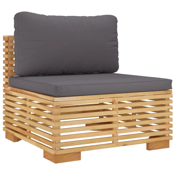 Set mobilier grădină cu perne, 4 piese, lemn masiv de tec WALTI