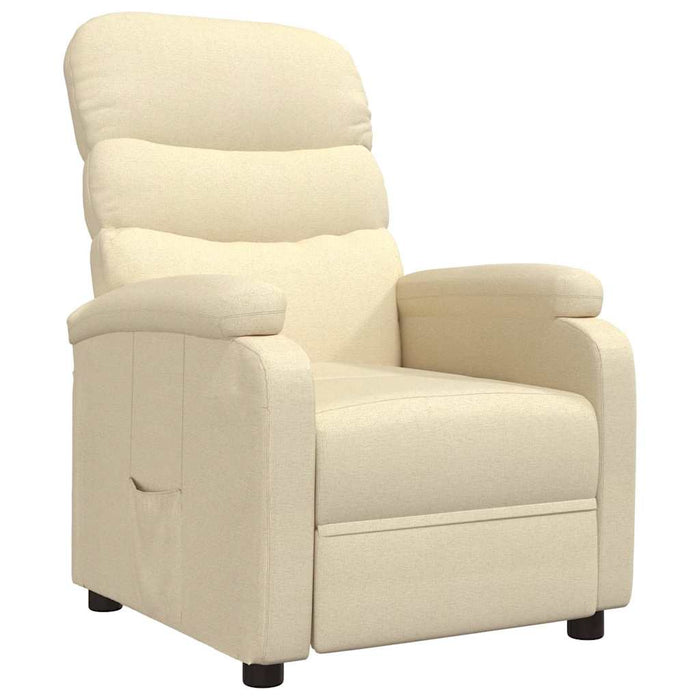 Fotoliu rabatabil, crem, material textil WALTI