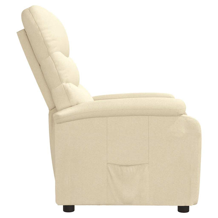 Fotoliu rabatabil, crem, material textil WALTI
