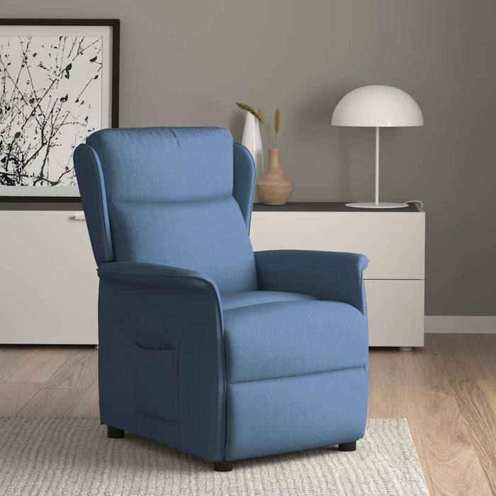 Fotoliu rabatabil, albastru, material textil WALTI