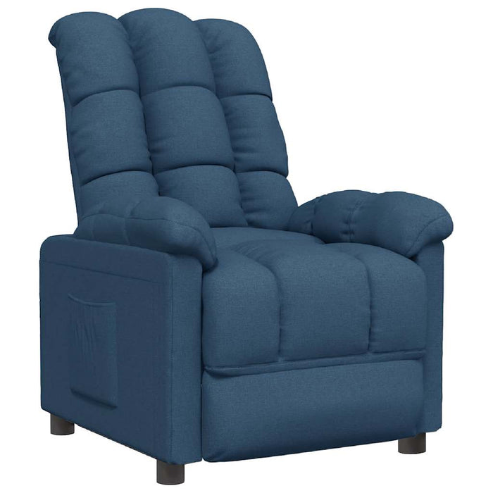 Fotoliu rabatabil, albastru, material textil WALTI