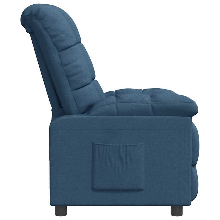 Fotoliu rabatabil, albastru, material textil WALTI