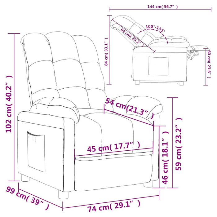 Fotoliu rabatabil, albastru, material textil WALTI