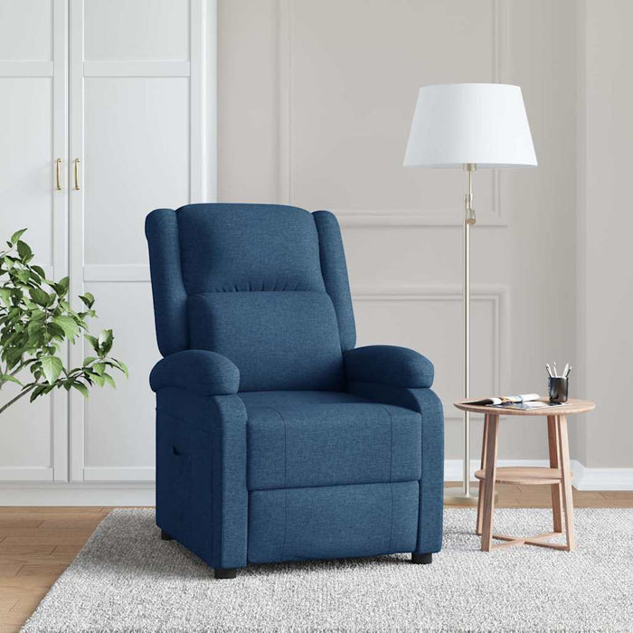 Fotoliu rabatabil, albastru, material textil WALTI