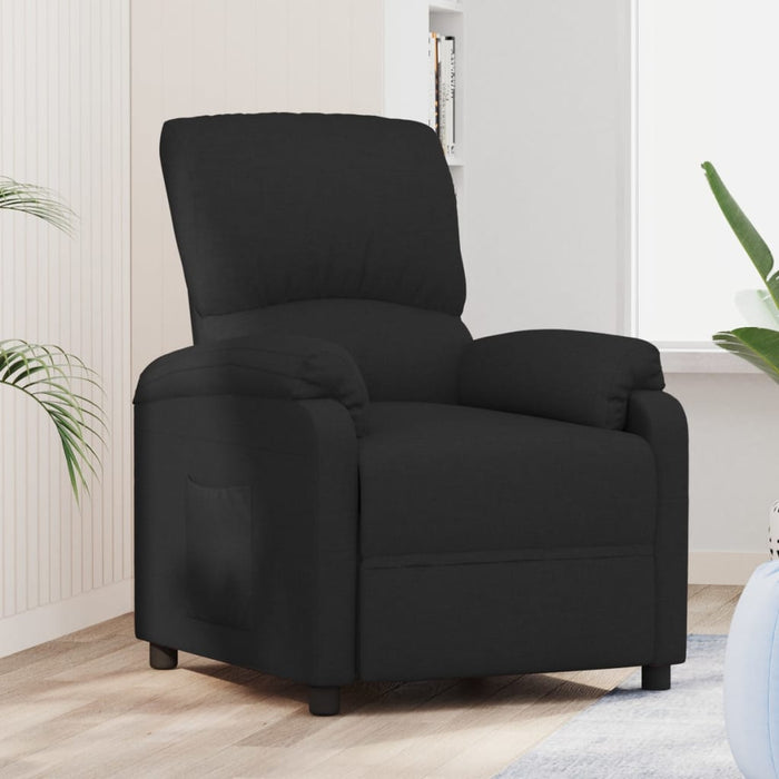 Fotoliu rabatabil, negru, material textil WALTI