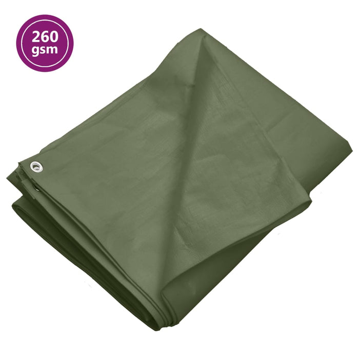 Prelată 260 g/m², verde, 6x10 m, HDPE - WALTI WALTI