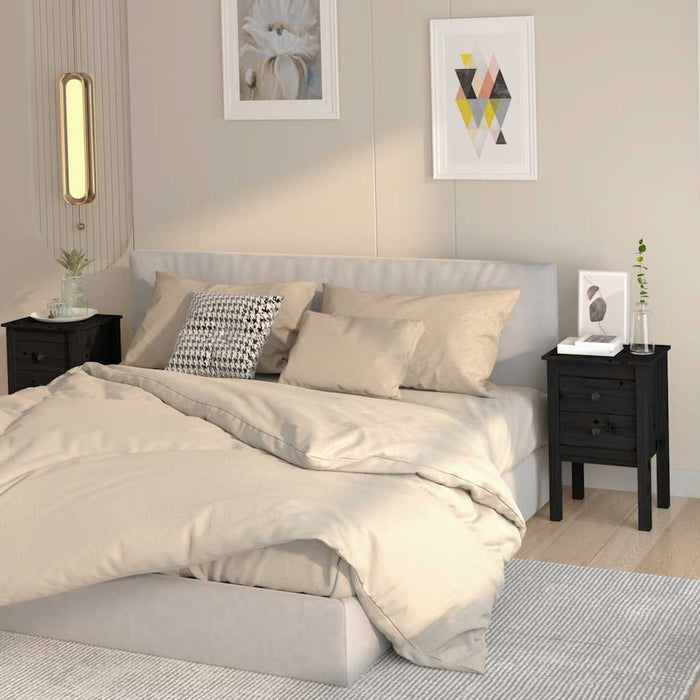 Noptiere, 2 buc., negru, 40x35x61,5 cm, lemn masiv de pin WALTI