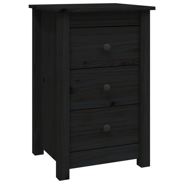 Noptiere, 2 buc., negru, 40x35x61,5 cm, lemn masiv de pin WALTI