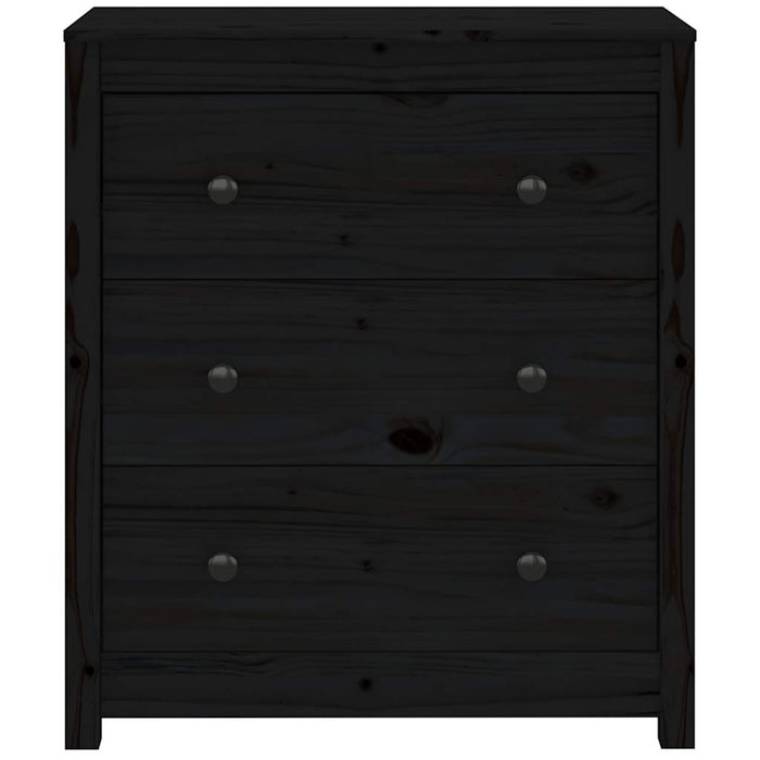 Servantă, negru, 70x35x80 cm, lemn masiv de pin WALTI