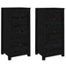 Servante, 2 buc., negru, 40x35x80 cm, lemn masiv de pin - WALTI WALTI