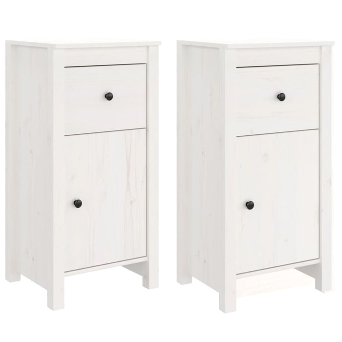 Servante, 2 buc., alb, 40x35x80 cm, lemn masiv de pin - WALTI WALTI