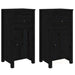 Servante, 2 buc., negru, 40x35x80 cm, lemn masiv de pin - WALTI WALTI