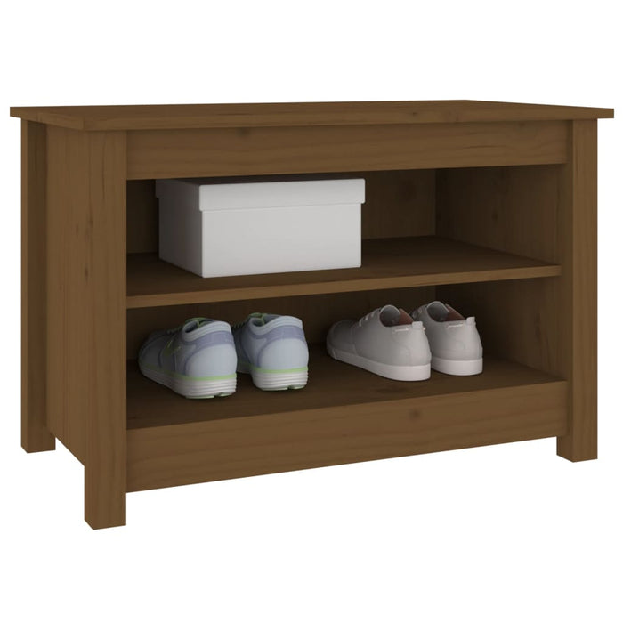 Bancă pentru pantofi, maro miere, 70x38x45,5 cm, lemn masiv pin - WALTI WALTI