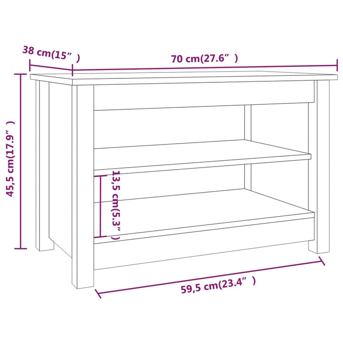 Bancă pentru pantofi, maro miere, 70x38x45,5 cm, lemn masiv pin - WALTI WALTI