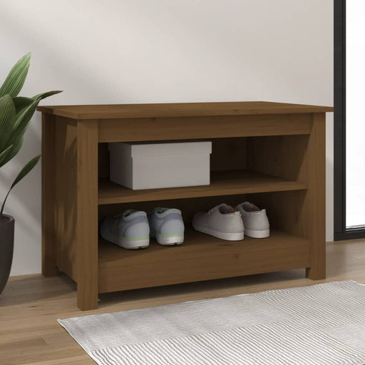 Bancă pentru pantofi, maro miere, 70x38x45,5 cm, lemn masiv pin - WALTI WALTI